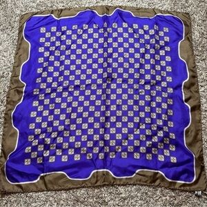 Vintage Dayton's Pure Silk Scarf In Purple Brown Box Geometric Pattern